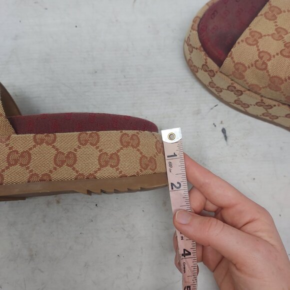 Gucci WOMENS Angelina GG Supreme Platform Brown Slide Sandal - Picture 10 of 12